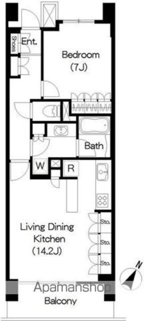 Ｂｒｉｌｌｉａ　ｉｓｔ　三軒茶屋　ブラッサムテラス[1LDK/55.56m2]の間取図