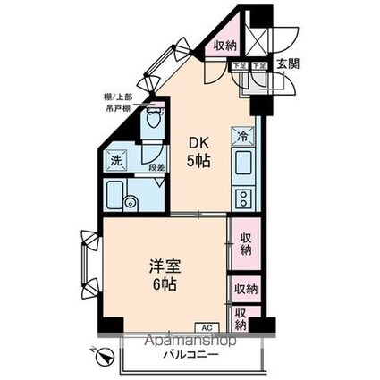 東京都世田谷区喜多見７丁目[1DK/34.91m2]の間取図