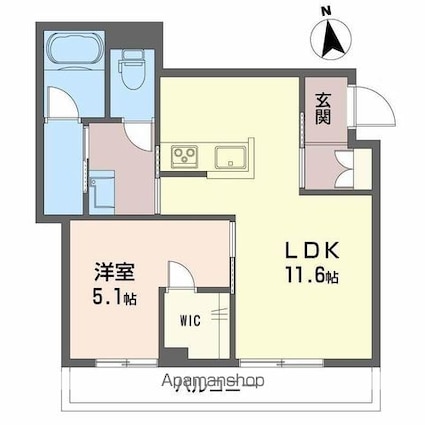 リベル松縄[1LDK/42.57m2]の間取図