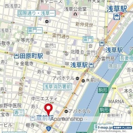 東京都台東区駒形１丁目[1DK/27.25m2]の周辺