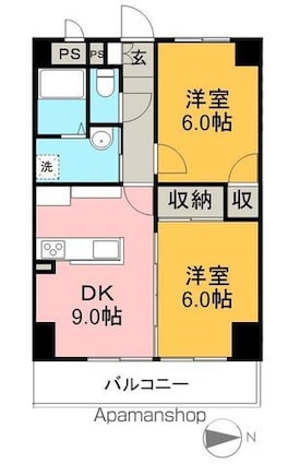 高知インターマンション[2DK/48.39m2]の間取図