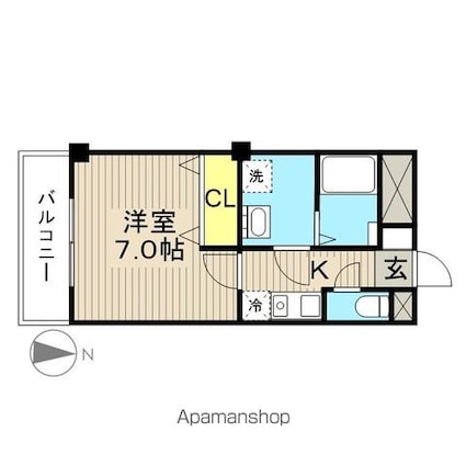 プレミールＷＡＤＡ[1K/28.11m2]の間取図