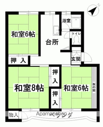 せんりきコーポ[3DK/57.85m2]の間取図