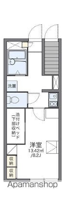 レオパレスリバーサイド上砂[1K/23.71m2]の間取図