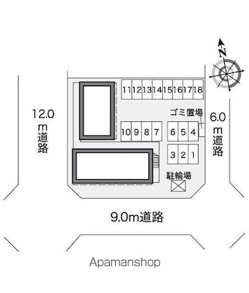 レオパレスソナール[1K/22.35m2]の配置図