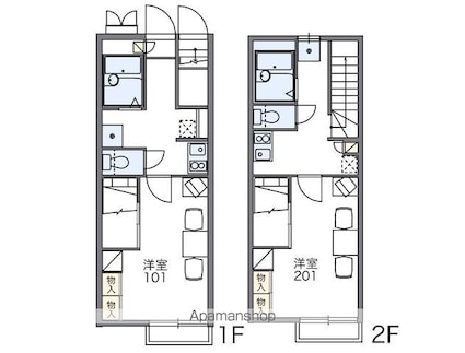 レオパレスエクセレント鹿嶋Ａ[1K/23.71m2]の間取図