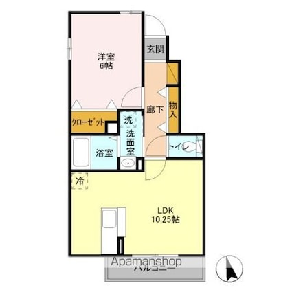 キューブ赤塚　ＩＩ[1LDK/40.31m2]の間取図