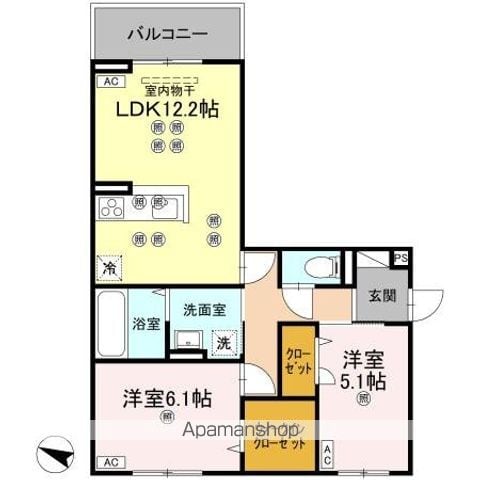 フィオーレガーデン北田宮 Aの間取り写真