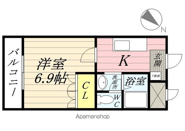 【川崎市幸区戸手のマンションの間取り】