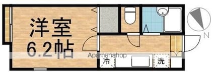 レストキューブ・トウエイ[1K/19.88m2]の間取図