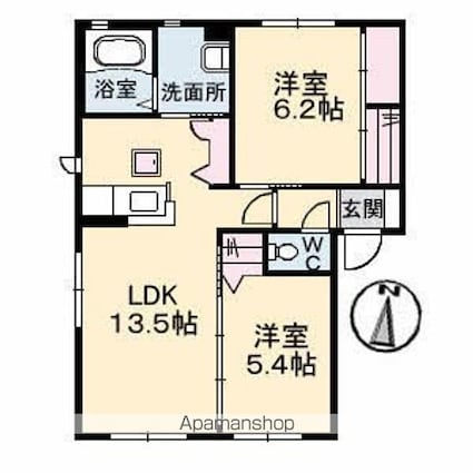 クレール金子Ⅲ[2LDK/57.07m2]の間取図