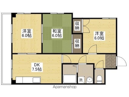 クオーレ羽衣[3DK/58m2]の間取図