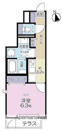 ベル・ウッド[1K/27.46m2]の間取図