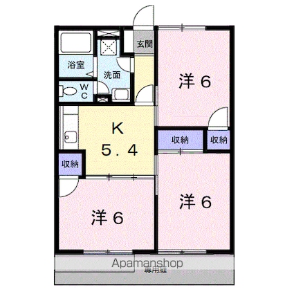 メゾンラフィネＡ[3K/54.92m2]の間取図