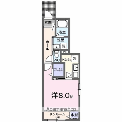 ハーベスト[1K/33.2m2]の間取図