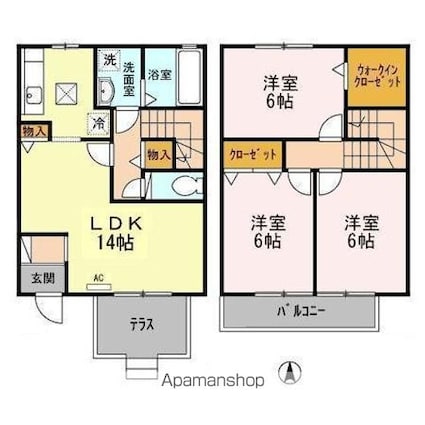 リビングタウン長橋台　Ａ[3LDK/80.44m2]の間取図