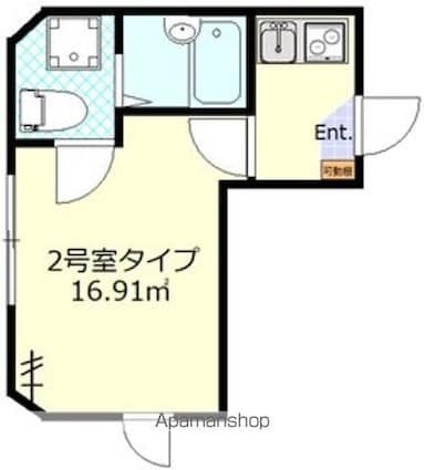 東京都立川市曙町１丁目[1K/16.91m2]の間取図
