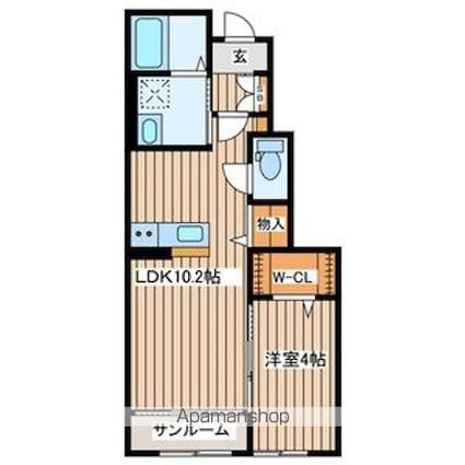 エクセランメゾン[1LDK/38.5m2]の間取図