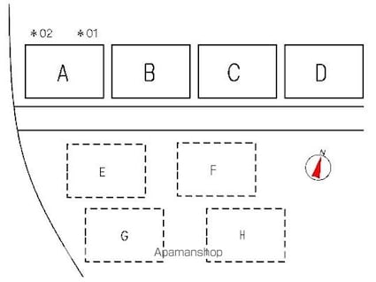 ハイランドコート　Ｃ棟[3K/51.48m2]の配置図