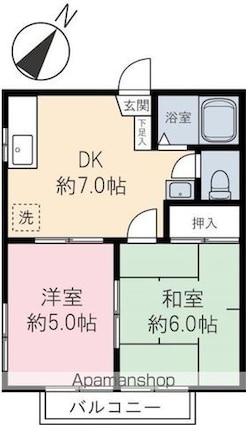 エステート[2DK/35.4m2]の間取図