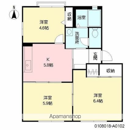 ラ・メール[3K/50.78m2]の間取図