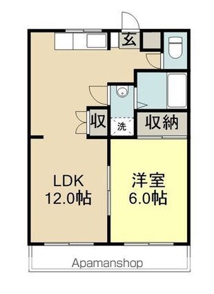 ローズハイツ[1LDK/39.74m2]の間取図