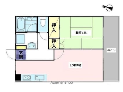 レジデンス田島Ⅱ[2K/38.88m2]の間取図