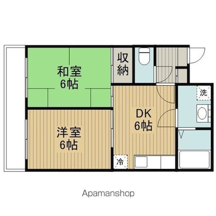 東京都杉並区高円寺南２丁目[2DK/40.38m2]の間取図