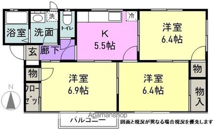 フレグランスセブン[3K/57.75m2]の間取図