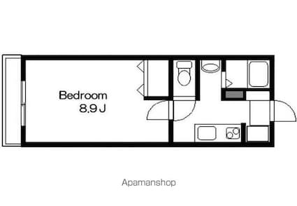 プロウノン高砂[1K/26.04m2]の間取図