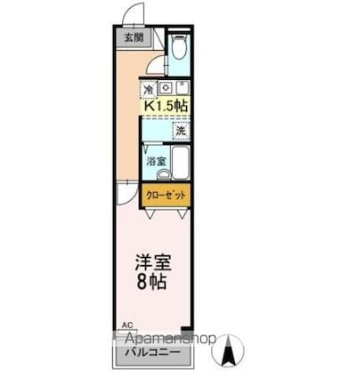 ６ー１０番館[1K/29.81m2]の間取図