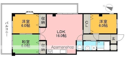 岡本マンション[3LDK/65m2]の間取図