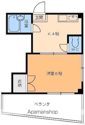 サンハイツ[1K/21.87m2]の間取図