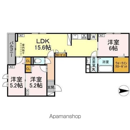 仮称）世田谷区大蔵１丁目ＰＪ工事[3LDK/70.17m2]の間取図