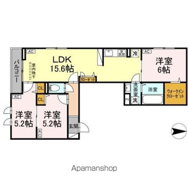 仮称）世田谷区大蔵１丁目ＰＪ工事[3LDK/70.17m2]の間取図