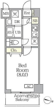 ＯＲＳＵＳ志村坂上[1K/25.3m2]の間取図