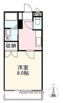 ヴィルヌーブ[1K/28.22m2]の間取図
