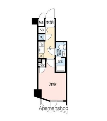 ブライズ早稲田東[1K/22.2m2]の間取図