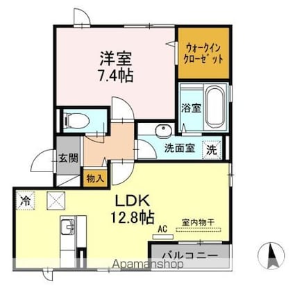 Ｄーｒｏｏｍ新寺[1LDK/50.53m2]の間取図