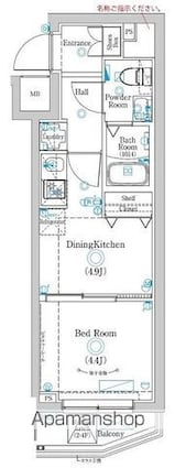 ラフィスタ品川戸越[1DK/25.59m2]の間取図