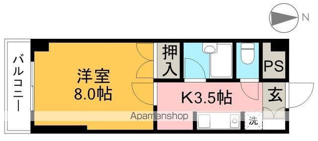 ミタニマンションⅢ[1K/25.65m2]の間取図