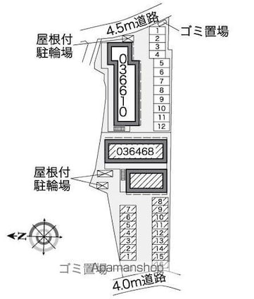 レオパレスケヤキ[1K/21.81m2]の配置図