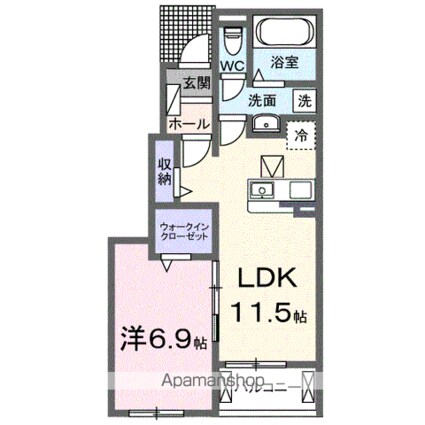 アストピア千田[1LDK/44.2m2]の間取図