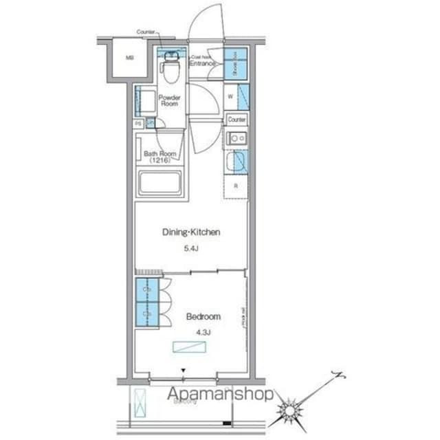 ルフォンプログレ赤塚[1DK/25.29m2]の間取図