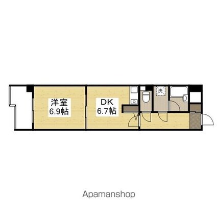 ライオンズマンション倉敷松島[1DK/35.59m2]の間取図