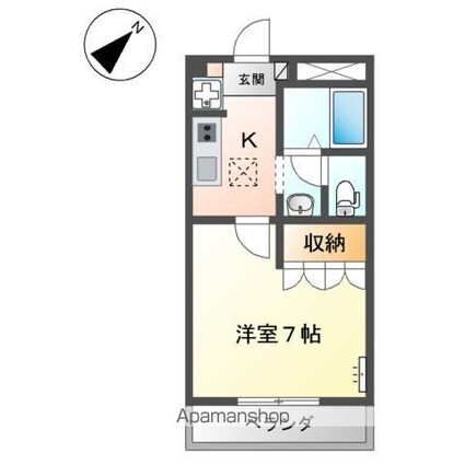 岡山県浅口市金光町占見新田[1K/24.84m2]の間取図