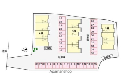 香川県高松市前田東町[1LDK/45.34m2]の配置図