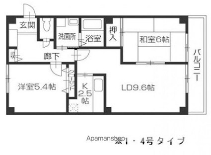 セレブレイト２１[2LDK/54.65m2]の間取図