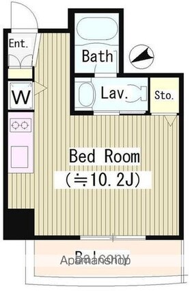 グリーンヒルズ河田町[1K/27.88m2]の間取図
