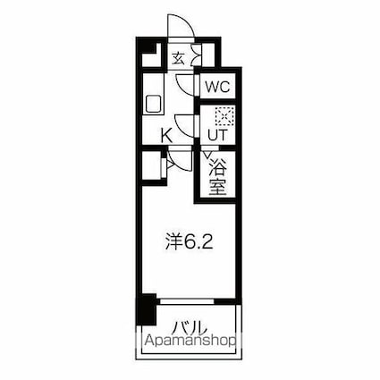 エスリード上前津ＬＩＶＩＡ[1K/21.75m2]の間取図
